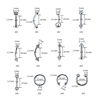 Picture of A-minusone 84 PCS Body Septum Piercing Kit 14G 16G Tools for Nose Tongue Lip Ear Eyebrow Belly Button Cartilage Tragus Industrial Barbell Helix Daith Piercing Jewelry Clamps