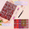 Picture of Canvalite 28000PCS Resin Jelly Rhinestones for Crafting,Red Flatback Gems, Bedazzling Crystal with 5Pcs 2.5g B7000 Jewelry Glue and Tweezers and Dotting pen for DIY Crafts Clothing Shoes Nail Art