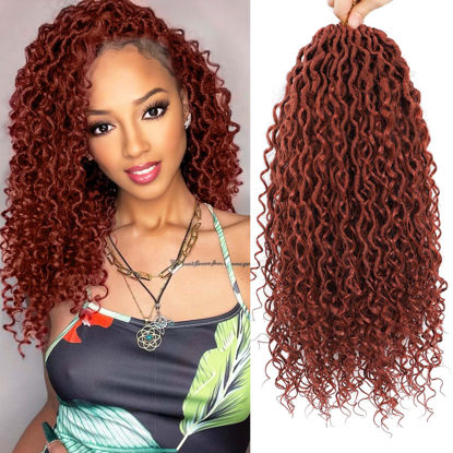 Picture of Col Bling Ginger Goddess Locs Crochet Hair 14 Inch 8 Packs Faux Locs Crochet Hair for Women Pre Looped River Locs Crochet Hair with Curly Ends (14 Inch 8 Packs, #350)