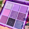 Picture of evpct 9 Colors Violet Purple Pink Lavender Glitter Shimmer Eye Shadow Palette Makeup Highly Pigmented Waterproof Mauve Dark Purple Silver Pearl White Glitter Shimmer Sparkling Party Eyeshadow Palette