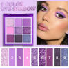 Picture of evpct 9 Colors Violet Purple Pink Lavender Glitter Shimmer Eye Shadow Palette Makeup Highly Pigmented Waterproof Mauve Dark Purple Silver Pearl White Glitter Shimmer Sparkling Party Eyeshadow Palette