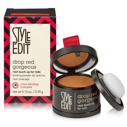 Picture of Root Touch Up Powder for Light Red Hair by Style Edit | Cover Up Hair Color for Grays and Roots Coverage | Root Concealer for Light Red Hair | Mineral Infused Binding Hairline Powder | 0.13 oz. Tub