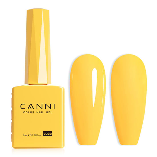 Picture of CANNI Yellow Gel Nail Polish, 1Pcs Neon Yellow Gel Polish Bright Pastel Butter Yellow Color Nail Polish Gel High Gloss Soak Off U V Gel Nail French Nail Manicure Salon DIY