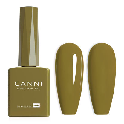 Picture of CANNI Olive Green Gel Nail Polish, 1Pcs Pastel Lime Sage Light Green Gel Polish Bringt Mint Green Color Nail Polish Gel High Gloss Soak Off U V Gel Nail French Nail Manicure Salon DIY