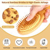 Picture of 2 Piece Bamboo Hair Brush for Hair Growth, Wooden Paddle Detangler Hairbrush with Natural Bamboo Bristles, For All Hair Types - Women & Men, Scalp Massage, Smooths Tangles & Knots