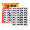 Picture of MilyBest 20 Pairs Russian Strip Lashes, D Curl Natural Look False Eyelashes Lash Strips, Fake Eyelash Extension 20mm 4 Styles Mixed Volume Eyelashes Sets Pack