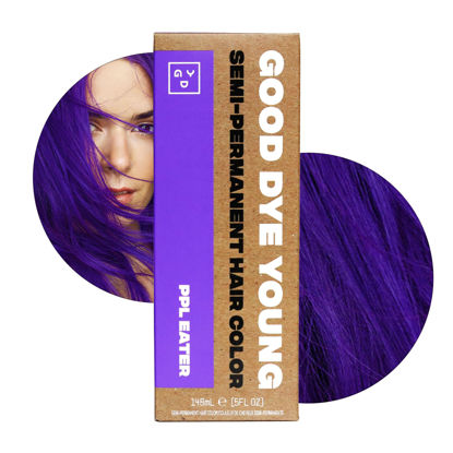 Picture of Good Dye Young Semi-Permanent Hair Color, Vegan and Cruelty-Free Purple Hair Dye, Last up to 24 Washes, Non-Damaging Conditioning Hair Color (5FL OZ, PPL Eater)