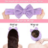 Picture of Shintop Spa Headband, Soft Makeup Headband with Cute Bow Elastic Face Wash Hairband for Skincare Facial Mask Showers（Purple）