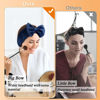 Picture of Shintop Face Wash Headband, Soft Spa Headband Carol Fleece Makeup Headwear with Cute Bow Elastic Hairband for Skincare Facial Mask Showers（Navy blue）