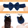 Picture of Shintop Face Wash Headband, Soft Spa Headband Carol Fleece Makeup Headwear with Cute Bow Elastic Hairband for Skincare Facial Mask Showers（Navy blue）