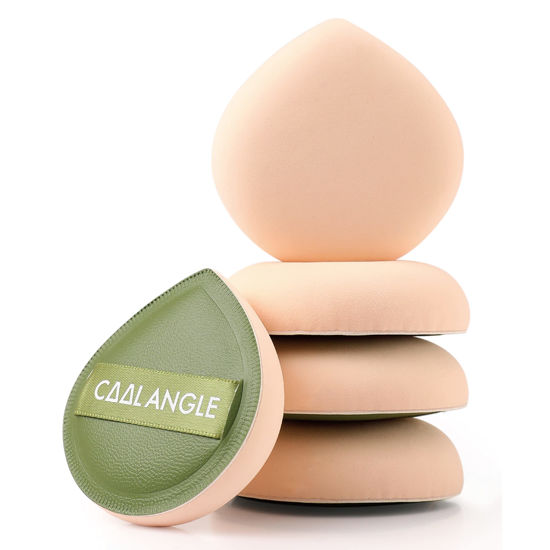 Picture of COOL-ANGLE 5Pcs Makeup Sponge For Foundation Concealer And Powder, Latex Free Blender Sponge For Natural And Easy Makeup Soft Long-lasting And Beginner-friendly, Green, Medium