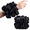Picture of CEELGON Black Big Scrunchies for Women 6.3Inches Large Scrunchie Satin Oversized Silk Thick Elastic Hair Ties Jumbo Hair Scrunchies 6 Pack (Black)