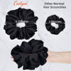 Picture of CEELGON Black Big Scrunchies for Women 6.3Inches Large Scrunchie Satin Oversized Silk Thick Elastic Hair Ties Jumbo Hair Scrunchies 6 Pack (Black)