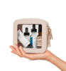 Picture of LETGO Clear Makeup Bags Small, TSA Approved Toiletry Bag with Zipper, Mini Clear Makeup Pouch Purse Organizer Fit Carry-on Travel Essentials,Clear Cosmetic Bags for Car Storage (Mini-Beige)