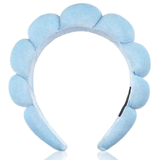Picture of Ayesha Spa Headband for Women Sponge Headband for Washing Face Clouds Soft Hairband Makeup Headbands for Women Girls Shower Makeup Skincare (Blue)