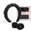 Picture of Ayesha Spa Headband and Wristband Set for Skincare Washing Face Terry Cloth Wrist Towels Head Band for Skin Care Bubble Soft Hairband for Women Girls Makeup Shower(Black set)