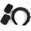Picture of Ayesha Spa Headband and Wristband Set for Skincare Washing Face Terry Cloth Wrist Towels Head Band for Skin Care Bubble Soft Hairband for Women Girls Makeup Shower(Black set)