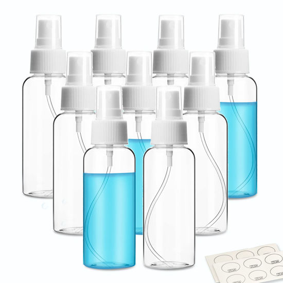 Picture of ZEJIA 9 Pack Small Spray Bottle, 2.7oz/80ml Travel Spray Bottle, Empty Fine Mist Spray Bottles, Refillable Mini Spray Bottles with Labels