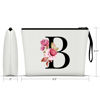 Picture of Vavabox A-Z Personalized Makeup Bag,Birthday Gifts for Women Mom,Gifts for Best Friend,Bride Bridesmaid Cosmetic bag (B, White)