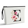 Picture of Vavabox A-Z Personalized Makeup Bag,Birthday Gifts for Women Mom,Gifts for Best Friend,Bride Bridesmaid Cosmetic bag (E, White)