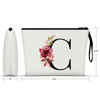Picture of Vavabox A-Z Personalized Makeup Bag,Birthday Gifts for Women Mom,Gifts for Best Friend,Bride Bridesmaid Cosmetic bag (C, White)