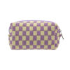 Picture of PAZIMIIK Checkered Makeup Bag for Purse Portable Zipper Make Up Pouch Small Cosmetic Case for Travel Accessories (Purple)