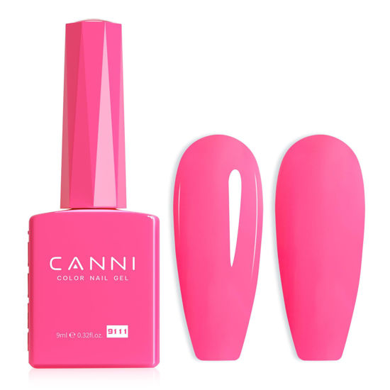 Picture of CANNI Pink Gel Nail Polish, 1Pcs Hot Pink Gel Polish Pastel Neon Bright Pink Purple Color Nail Polish Gel High Gloss Soak Off U V Gel Nail French Nail Manicure Salon DIY