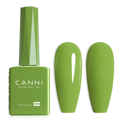 Picture of CANNI Green Gel Nail Polish, 1Pcs Pastel Lime Sage Light Green Gel Polish Bringt Mint Green Color Nail Polish Gel High Gloss Soak Off U V Gel Nail French Nail Manicure Salon DIY