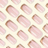 Picture of Gold Press on Nails Medium Gold French Tip Fake Nails Square Shape False Nail Tips Nude Pink Full Cover Glue on Nails Medium Length Stick on Nails Glossy French Tip Nails Press ons for Women 24 Pcs