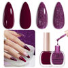 Picture of AZUREBEAUTY Purple Nail Polish Set 2 Colors Glitter Quick Dry Nail Polish Kits Fall Vegan Long Lasting French Tip Nail Polish Natural Manicure Diy Home Gift for Girls