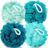 Picture of MTDLYICE Loofah for Women 75g 4 Pack, Bath Sponge Soft Mesh Shower Puff Loofah Sponge, Exfoliating Body Scrubber, lufas for Women, Shower Accessories (Blue)