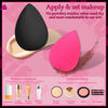 Picture of 14 Pcs Makeup Sponges,Beauty Sponges Blender with 4 Pcs Powder Puff and 4 Pcs Mini Make up Sponges Valentine's Day Gift,Mother's Day Gift for Women Liquid,Foundation,Powder,Concealer(Black,Hot pink)