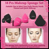 Picture of 14 Pcs Makeup Sponges,Beauty Sponges Blender with 4 Pcs Powder Puff and 4 Pcs Mini Make up Sponges Valentine's Day Gift,Mother's Day Gift for Women Liquid,Foundation,Powder,Concealer(Black,Hot pink)