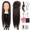 Picture of Opini 26 Inch Mannequin Head 80% Real Human Hair Styling Hair Mannequin Head Human Hair to Practice Hair and Makeup Hairdresser Head With Free Clamp (#4 No Makeup)