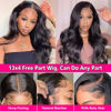 Picture of Pizazz 13x4 HD Transparent Lace Front Wigs Human Hair Pre Plucked with Baby Hair 180 Density brazilian Body Wave Human Hair Wigs for Black Women 9A Glueless Lace Frontal Wigs Natural Color(24 Inch)