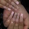 Picture of DANMANR Long Press on Nails Square French Fake Nails Full Cover Nude Acrylic False Nails for Women and Girls 24PCS (Pink Luxury)