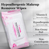 Picture of Mivida Hypoallergenic Makeup Remover Wipes | Daily Cleansing Facial Towelettes with Vitamin E For Sensitive Skin | 50 Count Fragrance-Free, Alcohol-Free Face Wipes