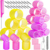 Picture of 41 Pcs Jumbo Hair Curlers Rollers with Clips Big Hair Rollers with 3 Sizes 64mm 55mm 48mm, Self Grip Hair Roller for Long Medium Short Thick Thin Bangs Volume, Hair Roller with Comb Braid Tool