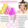 Picture of 41 Pcs Jumbo Hair Curlers Rollers with Clips Big Hair Rollers with 3 Sizes 64mm 55mm 48mm, Self Grip Hair Roller for Long Medium Short Thick Thin Bangs Volume, Hair Roller with Comb Braid Tool