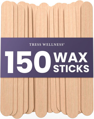 Picture of Tress Wellness - Waxing Sticks for Hair Removal - Premium Splinter-Free Wooden Sticks for Waxing, Wax Stick for Body and Face Waxing,150 Wax Sticks