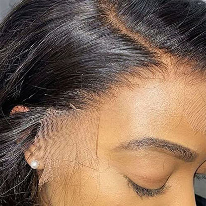 Picture of BEEOS 13x6 SKINLIKE Real HD Lace Frontal Only, Vivid Pre-Plucked Clean Hairline 0.10mm Ultra-thin Invisible HD Lace Silky Straight Virgin Human Hair 22 Inch