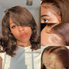 Picture of Brown Bob Wig Human Hair 13x4 Frontal Lace Wig 12 Inch Body Wave HD Lace Front Wigs Human Hair Pre Plucked Glueless Bob Wigs for Women Human Hair (#4 Brown, 12 Inch)
