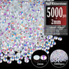 Picture of 5000pcs 2mm Resin Rhinestones Bulk, White AB Flatback Round Jelly Rhinestones Bedazzling Non Hotfix Crystal Gems Large Quantity Wholesale for DIY Crafts Clothes Bottles Tumblers Face Makeup Manicure