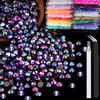 Picture of BELLEBOOST 2500pcs 5mm Resin Rhinestones Bulk, Purplish Black AB Flatback Round Jelly Rhinestones Non Hotfix Crystal Gems Large Quantity Wholesale for DIY Crafts Clothes Bottles Face Makeup Manicure