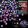 Picture of BELLEBOOST 2500pcs 5mm Resin Rhinestones Bulk, Purplish Black AB Flatback Round Jelly Rhinestones Non Hotfix Crystal Gems Large Quantity Wholesale for DIY Crafts Clothes Bottles Face Makeup Manicure
