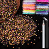 Picture of BELLEBOOST 5000pcs 3mm Resin Rhinestones Bulk, Gold Rose AB Flatback Round Jelly Rhinestones Non Hotfix Crystal Gems Large Quantity Wholesale for DIY Crafts Clothes Bottles Face Makeup Manicure