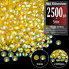 Picture of 2500pcs 5mm Resin Rhinestones Bulk, Transparent Lemon Yellow AB Flatback Round Jelly Rhinestones Non Hotfix Crystal Gems Large Quantity Wholesale for DIY Crafts Clothes Bottles Face Makeup Manicure
