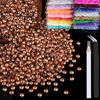 Picture of BELLEBOOST 4000pcs 4mm Resin Rhinestones Bulk, Champagne Flatback Round Jelly Rhinestones Non Hotfix Crystal Gems Large Quantity Wholesale for DIY Crafts Clothes Face Makeup Manicure
