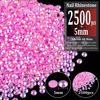 Picture of 2500pcs 5mm Resin Rhinestones Bulk, Pink AB Flatback Round Jelly Rhinestones Bedazzling Non Hotfix Crystal Gems Large Quantity Wholesale for DIY Crafts Clothes Bottles Tumblers Face Makeup Manicure