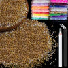 Picture of 5000pcs 3mm Resin Rhinestones Bulk, Mineral Gold Flatback Round Jelly Rhinestones Bedazzling Non Hotfix Crystal Gems Large Quantity Wholesale for DIY Crafts Clothes Tumblers Face Makeup Manicure